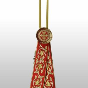 Dechani Ribbons - Burgundy with Gold Embroidery