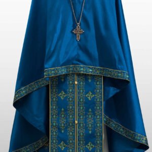 Crete Priest Ready to Wear Vestment - Teal with Gold & Green Embroidery